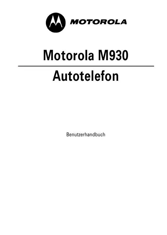 Mode d'emploi MOTOROLA M930