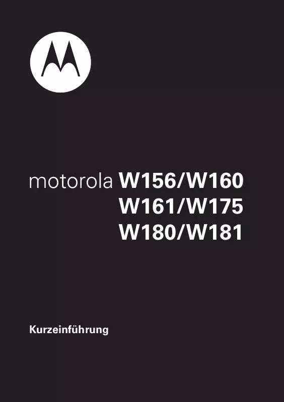 Mode d'emploi MOTOROLA W161