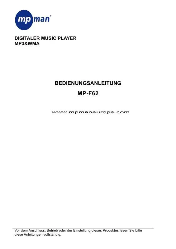 Mode d'emploi MPMAN MP-F63