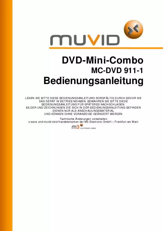 Mode d'emploi MUVID DVD-MINI-COMBO MC-DVD 911-1