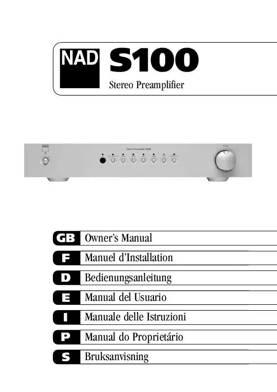 Mode d'emploi NAD NAD-S100
