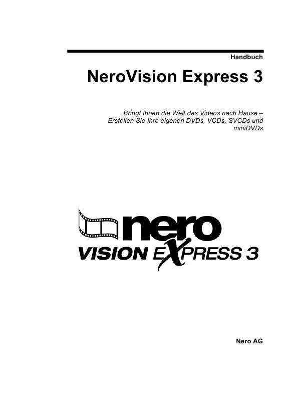 Mode d'emploi NERO VISION EXPRESS 3