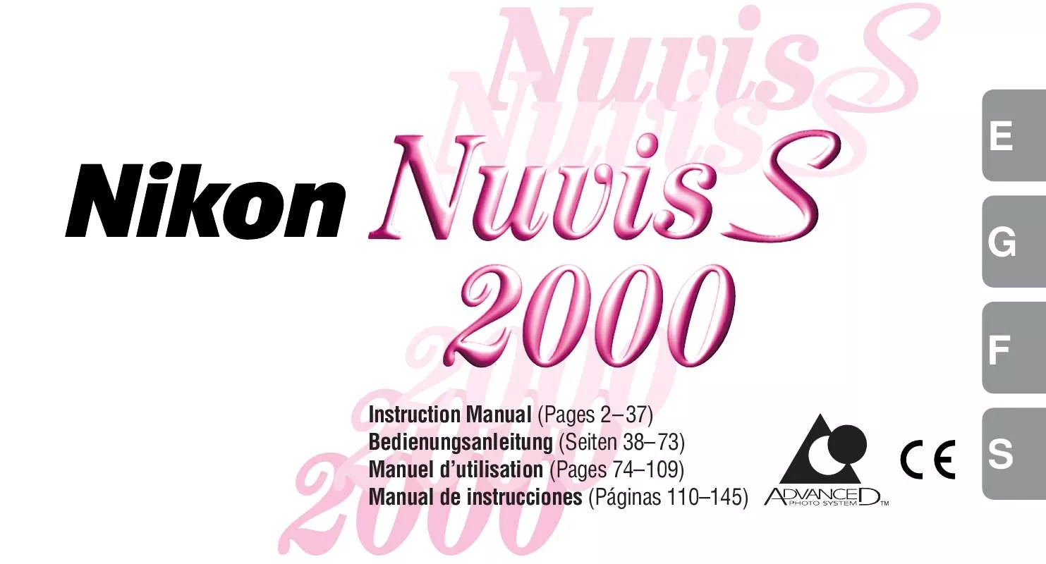 Mode d'emploi NIKON NUVIS S 2000
