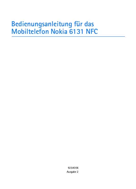 Mode d'emploi NOKIA 6131 NFC