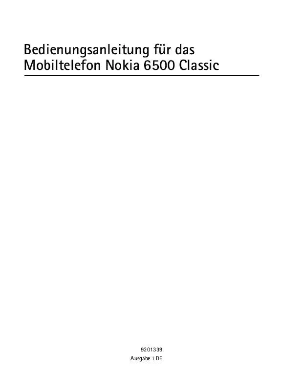 Mode d'emploi NOKIA 6500 CLASSIC