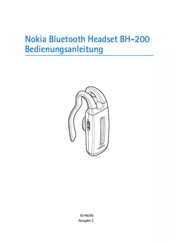 Mode d'emploi NOKIA BLUETOOTH HEADSET BH-200