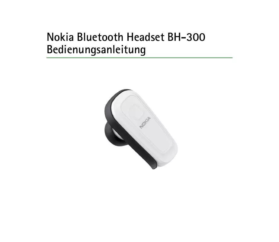 Mode d'emploi NOKIA BLUETOOTH HEADSET BH-300