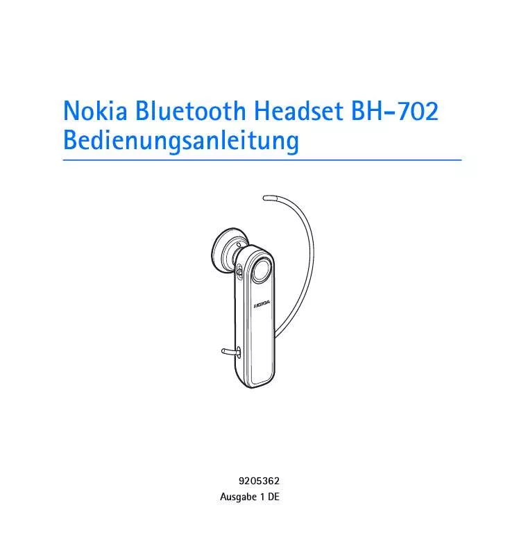 Mode d'emploi NOKIA BLUETOOTH HEADSET BH-702