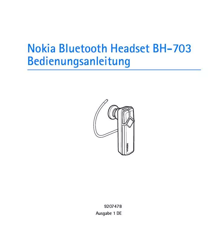 Mode d'emploi NOKIA BLUETOOTH HEADSET BH-703