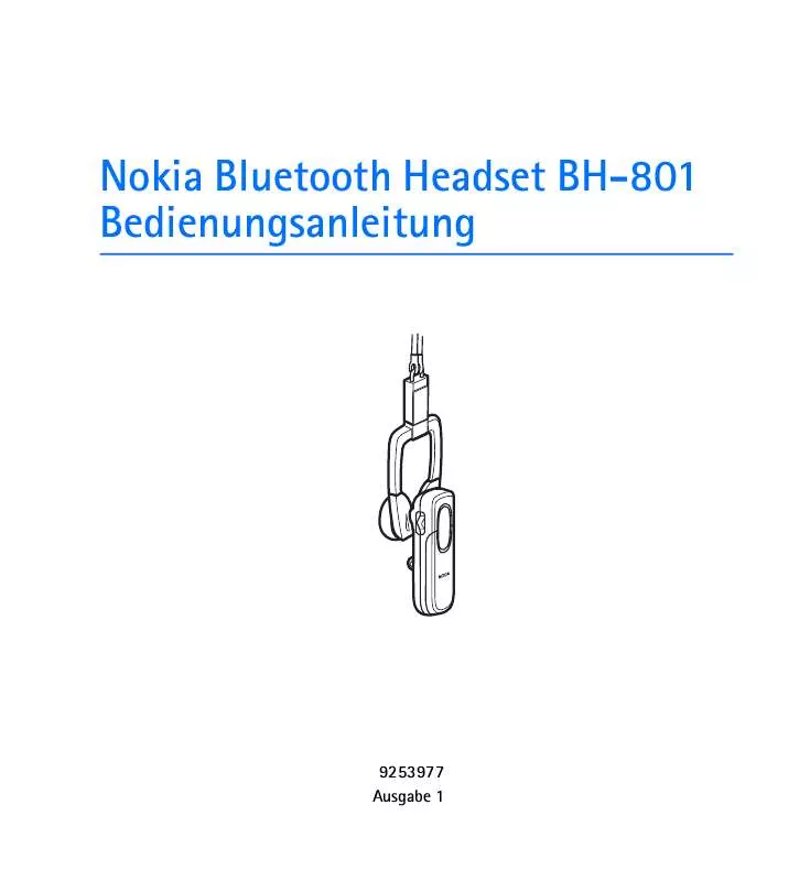 Mode d'emploi NOKIA BLUETOOTH HEADSET BH-801