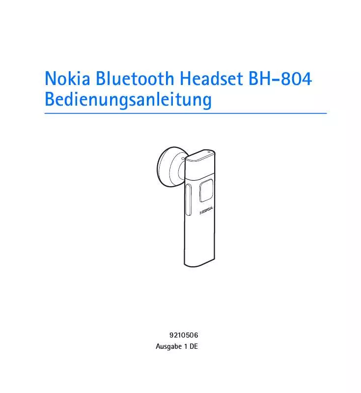 Mode d'emploi NOKIA BLUETOOTH HEADSET BH-804