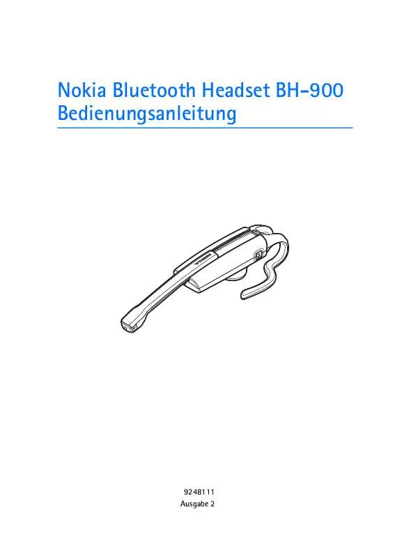 Mode d'emploi NOKIA BLUETOOTH HEADSET BH-900