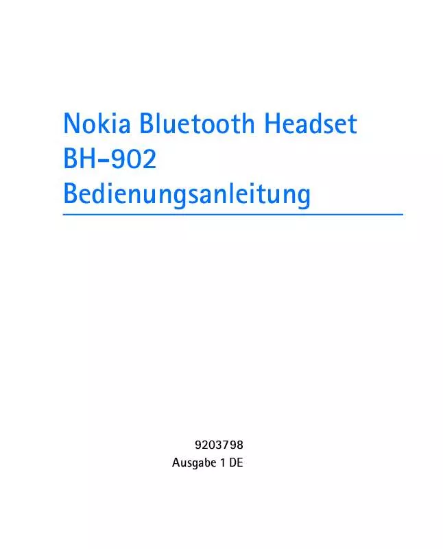 Mode d'emploi NOKIA BLUETOOTH HEADSET BH-902