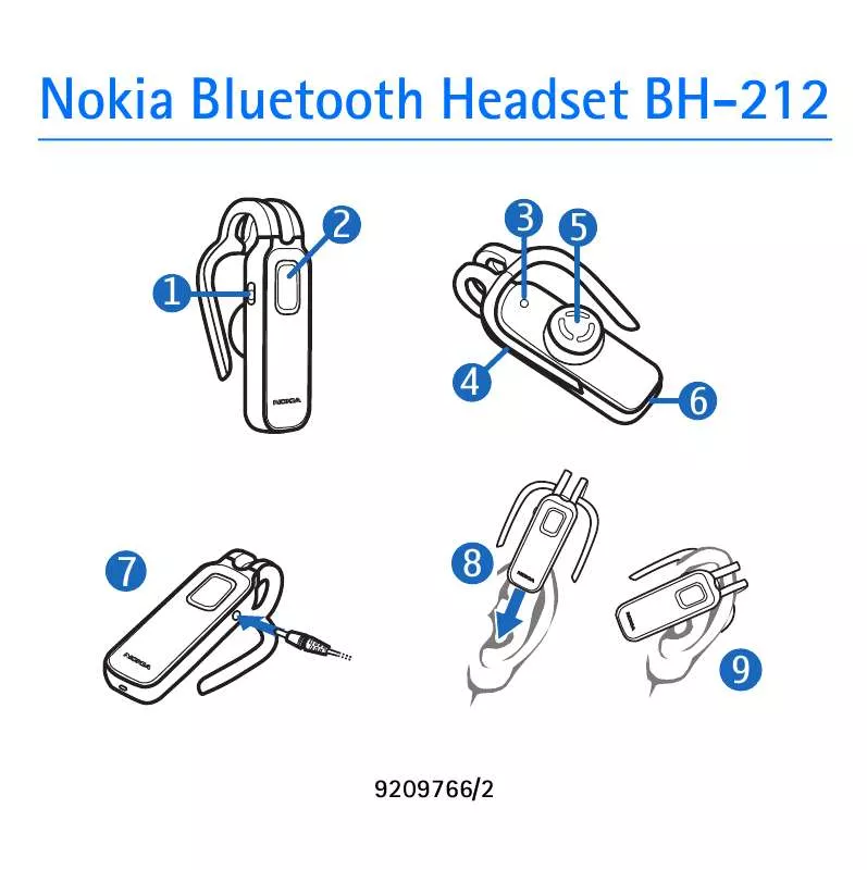 Mode d'emploi NOKIA BLUETOOTH STEREO HEADSET BH-212