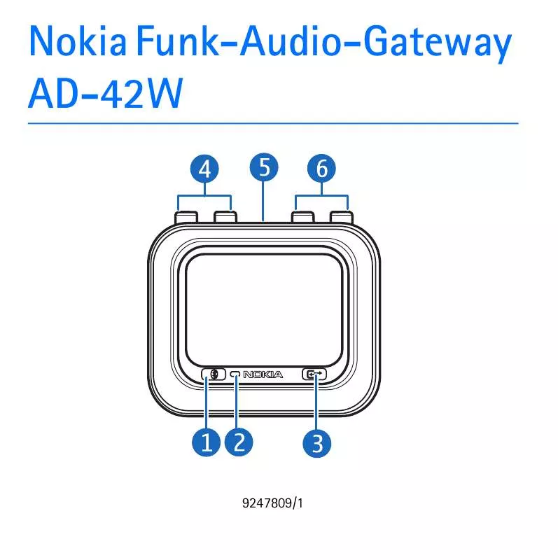 Mode d'emploi NOKIA FUNK-AUDIO-GATEWAY AD-42W