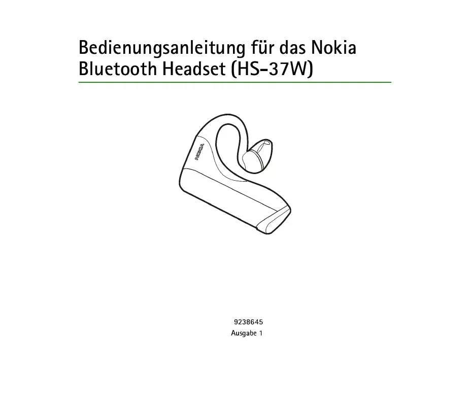 Mode d'emploi NOKIA FUNK-HEADSET HS-37W