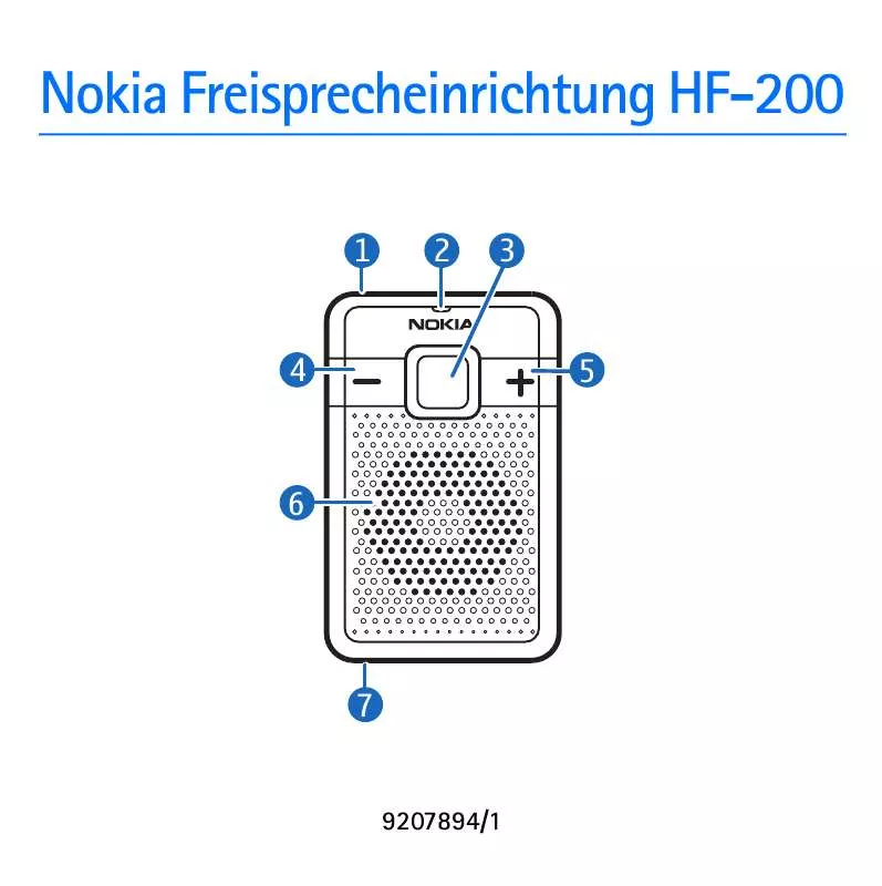 Mode d'emploi NOKIA SPEAKERPHONE HF-200