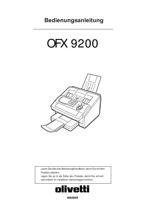 Mode d'emploi OLIVETTI OFX 9200