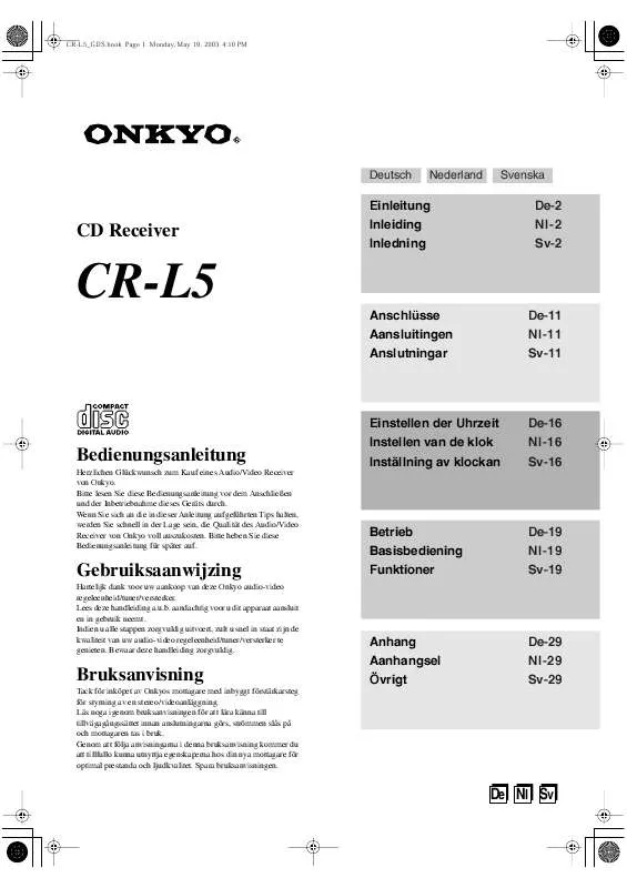 Mode d'emploi ONKYO CR-L5