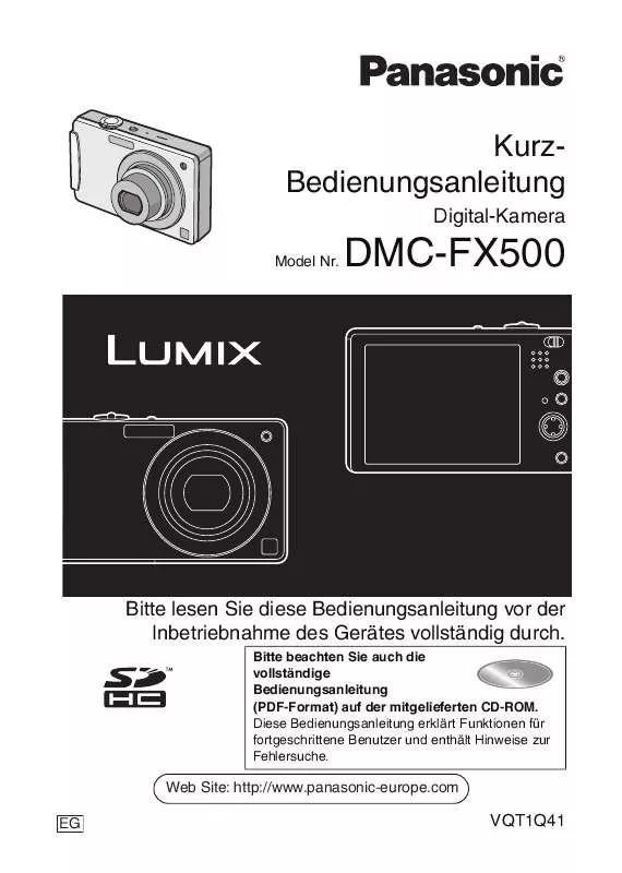 Mode d'emploi PANASONIC LUMIX DMC-FX500
