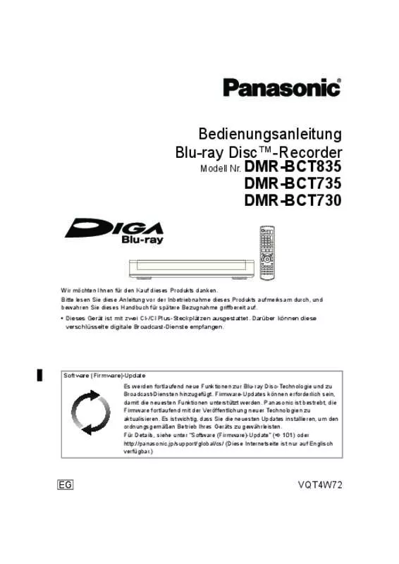 Mode d'emploi PANASONIC DMR-BCT730