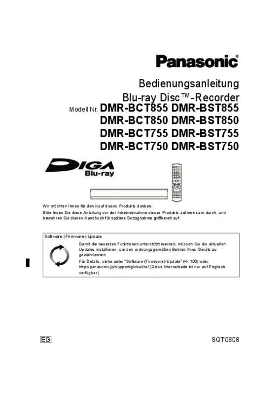 Mode d'emploi PANASONIC DMR-BCT755EG