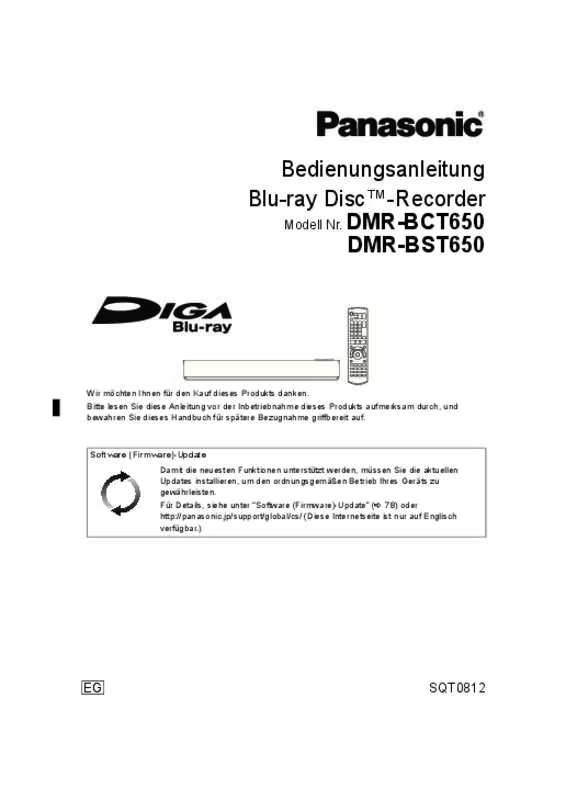 Mode d'emploi PANASONIC DMR-BST650EG