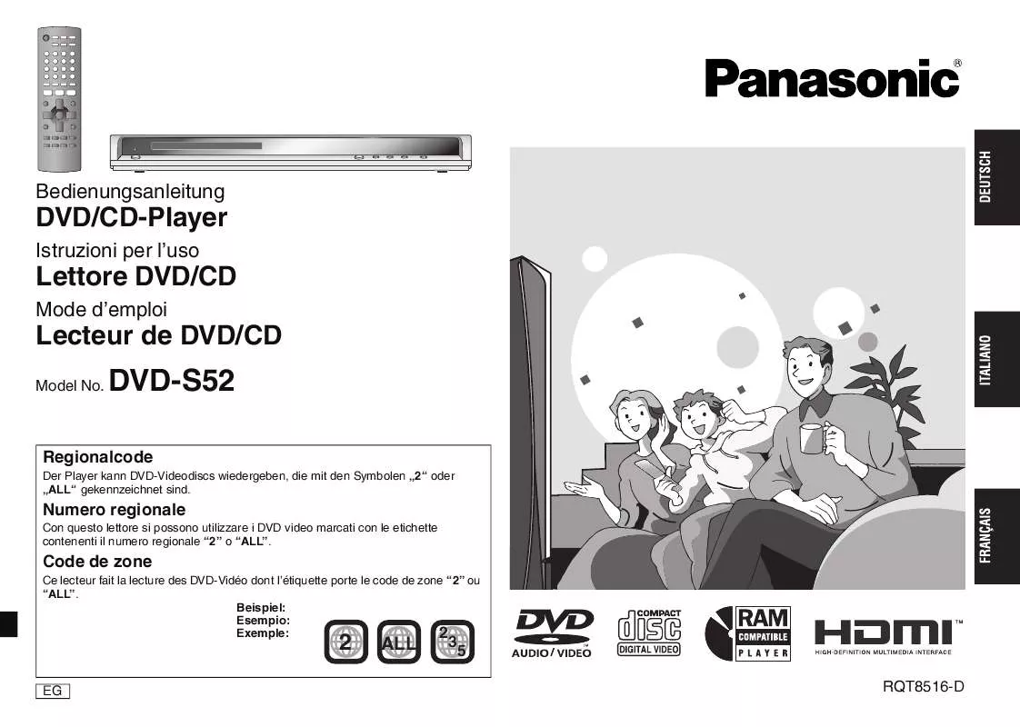 Mode d'emploi PANASONIC DVD-S52