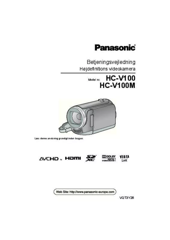 Mode d'emploi PANASONIC HC-V100EC