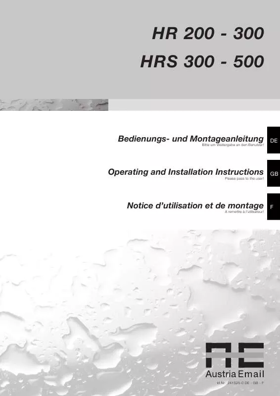 Mode d'emploi PANASONIC HR-S500