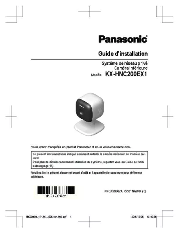 Mode d'emploi PANASONIC KX-HNC200EX1