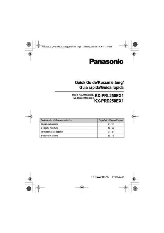 Mode d'emploi PANASONIC KXPRL250EX1