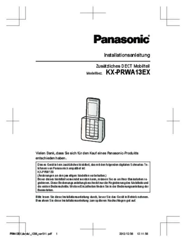 Mode d'emploi PANASONIC KX-PRWA13EX