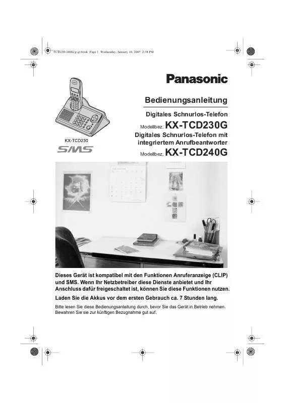 Mode d'emploi PANASONIC KX-TCD230G