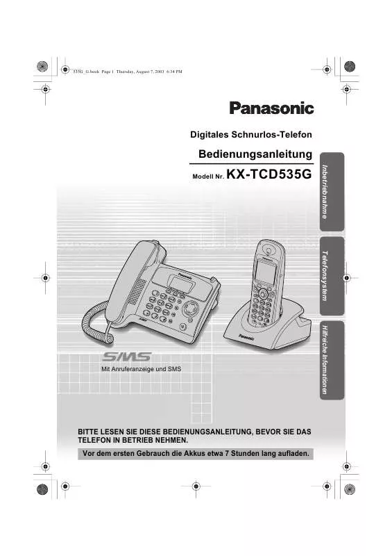 Mode d'emploi PANASONIC KX-TCD535GM