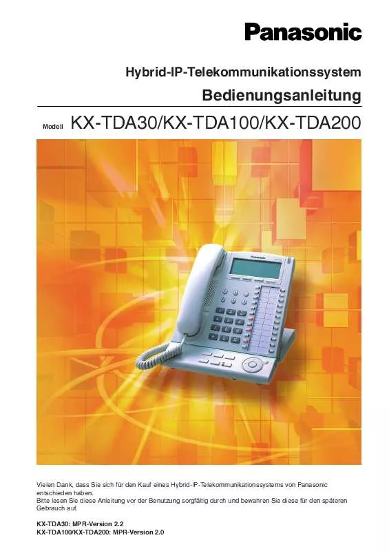 Mode d'emploi PANASONIC KX-TDA200NE