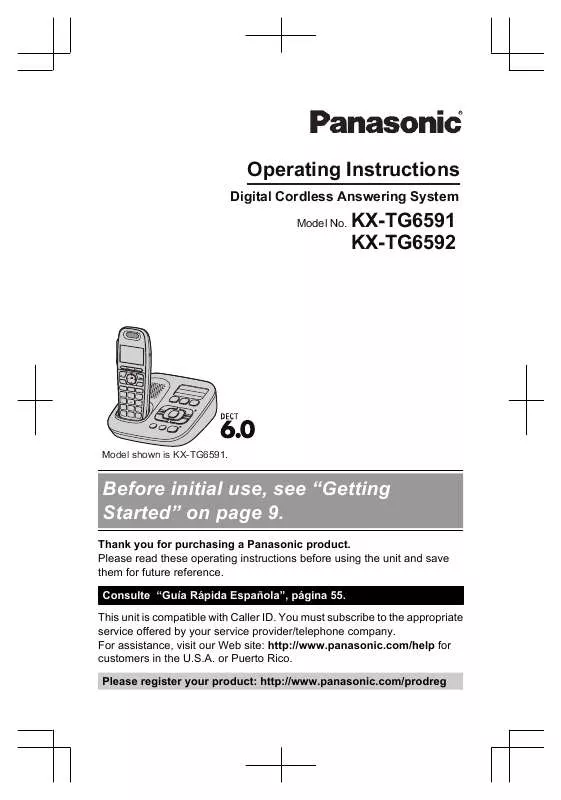 Mode d'emploi PANASONIC KXTG6592