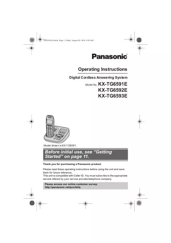 Mode d'emploi PANASONIC KXTG6593E