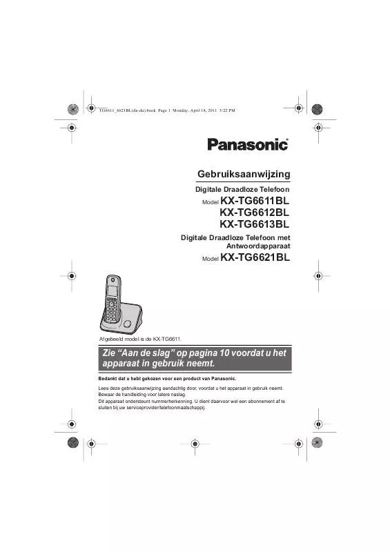 Mode d'emploi PANASONIC KXTG6611BL