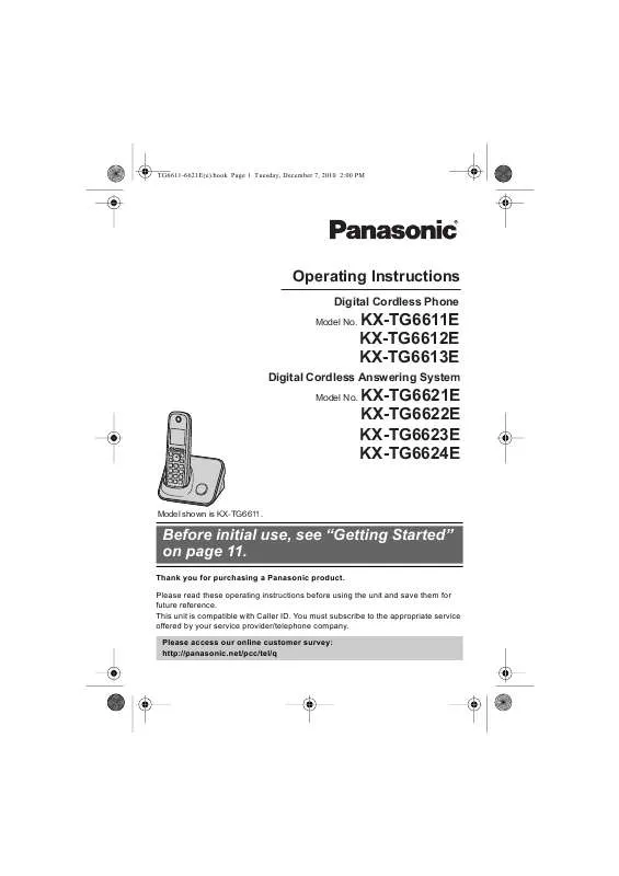 Mode d'emploi PANASONIC KXTG6622E