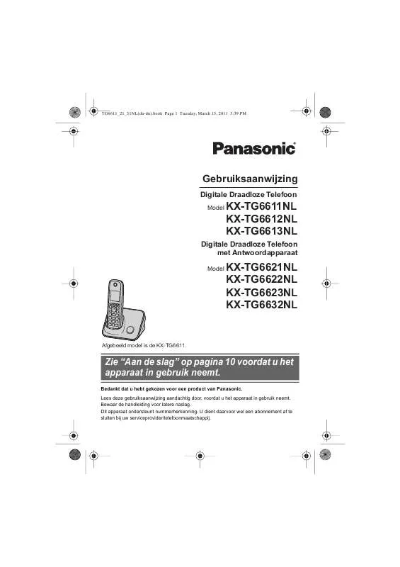 Mode d'emploi PANASONIC KXTG6623NL
