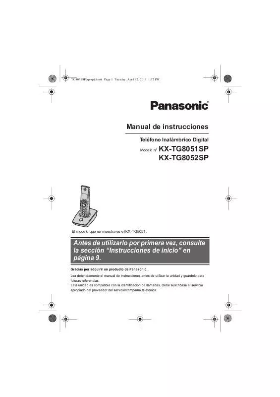 Mode d'emploi PANASONIC KXTG8051SP