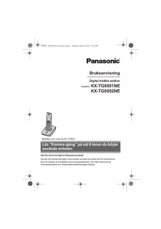 Mode d'emploi PANASONIC KXTG8052NE