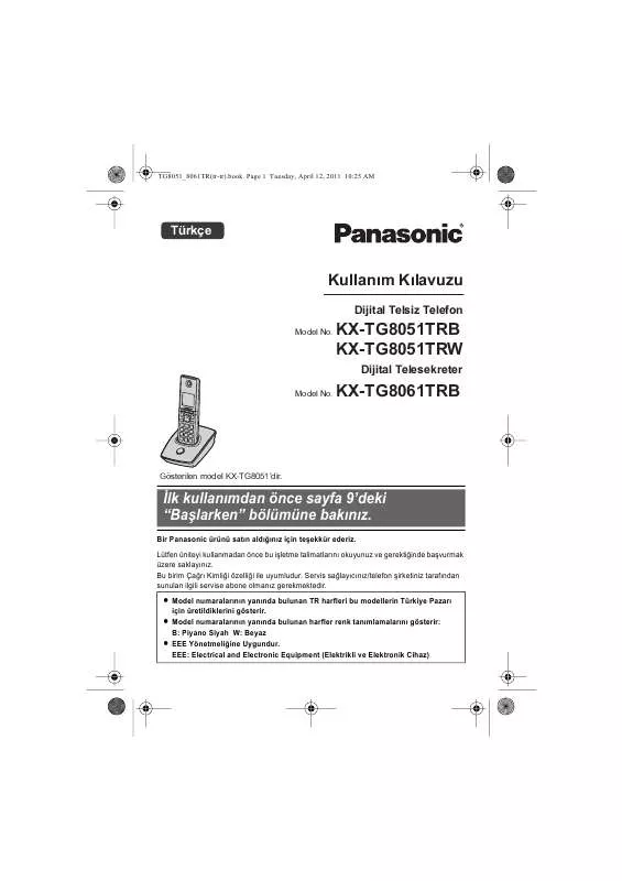 Mode d'emploi PANASONIC KXTG8061TRB