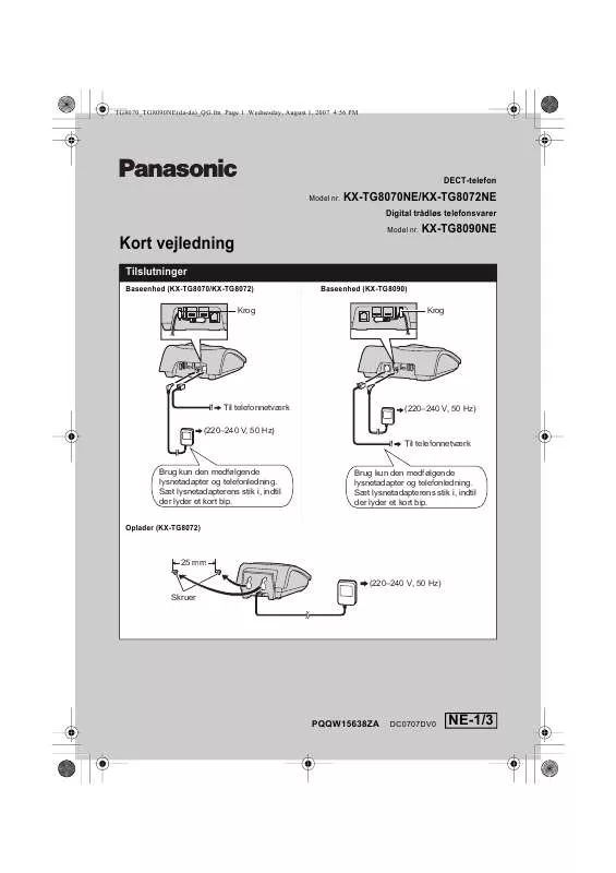 Mode d'emploi PANASONIC KXTG8072NE
