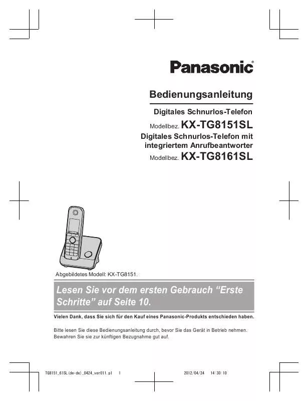 Mode d'emploi PANASONIC KX-TG8151SL