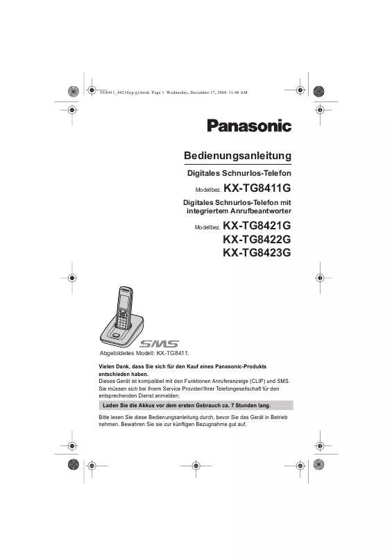 Mode d'emploi PANASONIC KX-TG8411GB