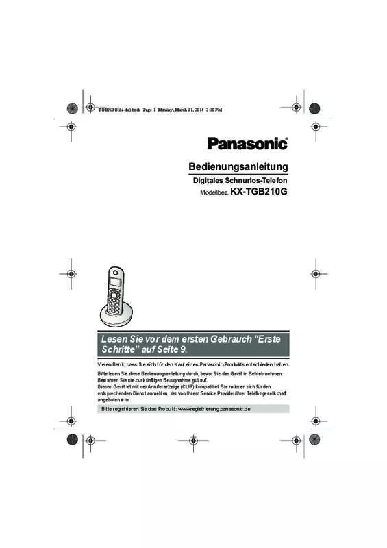 Mode d'emploi PANASONIC KX-TGB210G