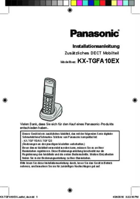 Mode d'emploi PANASONIC KX-TGFA10EX