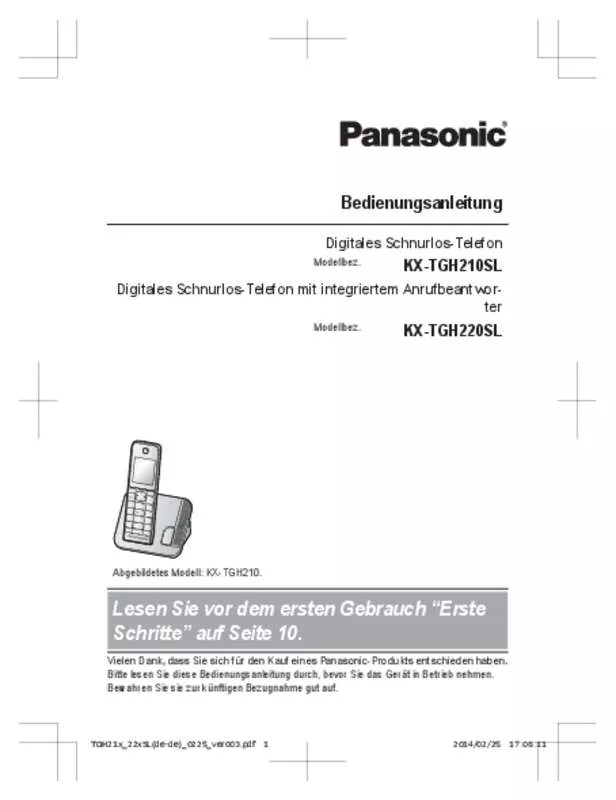 Mode d'emploi PANASONIC KX-TGH220SL